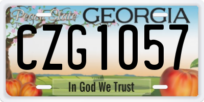 GA license plate CZG1057