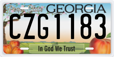 GA license plate CZG1183
