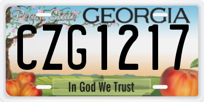 GA license plate CZG1217