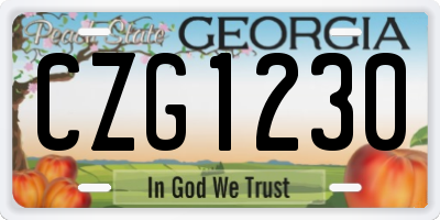GA license plate CZG1230