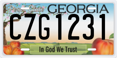 GA license plate CZG1231