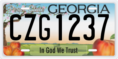 GA license plate CZG1237