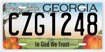 GA license plate CZG1248