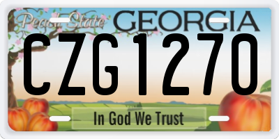 GA license plate CZG1270