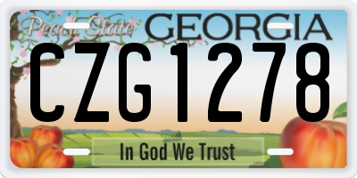 GA license plate CZG1278