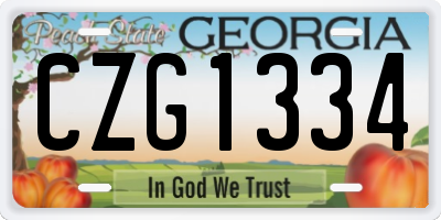 GA license plate CZG1334