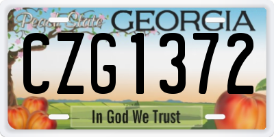 GA license plate CZG1372