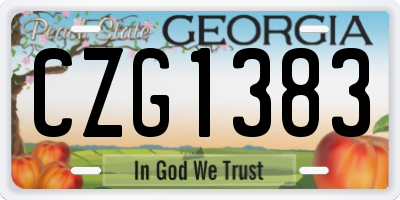 GA license plate CZG1383