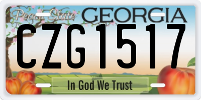 GA license plate CZG1517