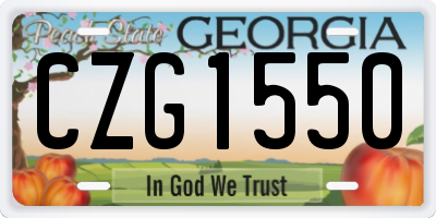 GA license plate CZG1550