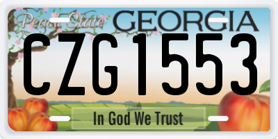 GA license plate CZG1553