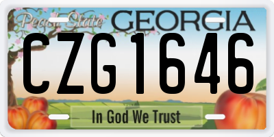 GA license plate CZG1646