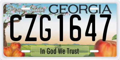 GA license plate CZG1647
