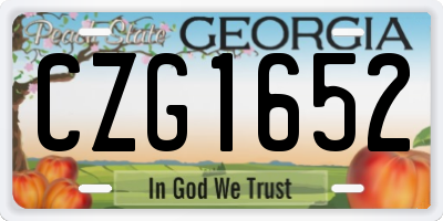 GA license plate CZG1652
