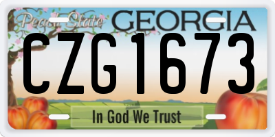 GA license plate CZG1673