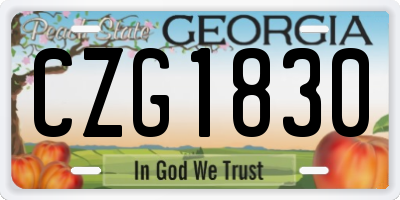 GA license plate CZG1830