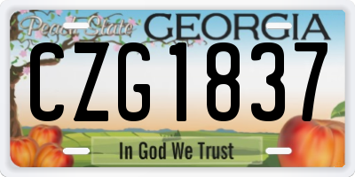 GA license plate CZG1837