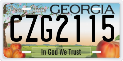 GA license plate CZG2115