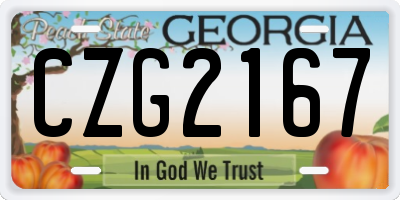 GA license plate CZG2167