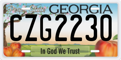 GA license plate CZG2230