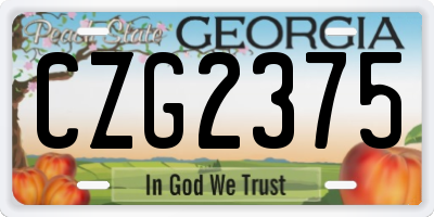 GA license plate CZG2375