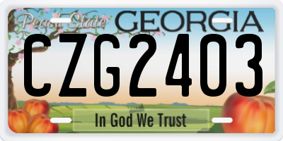 GA license plate CZG2403