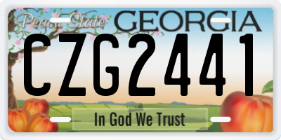 GA license plate CZG2441