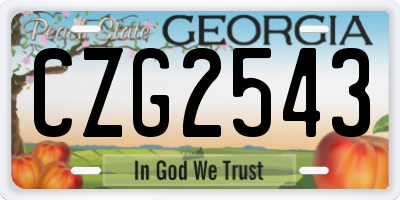 GA license plate CZG2543