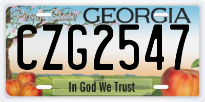 GA license plate CZG2547