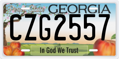 GA license plate CZG2557