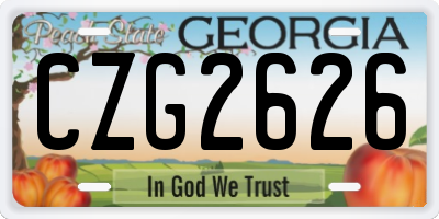 GA license plate CZG2626