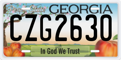 GA license plate CZG2630
