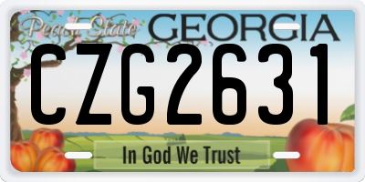 GA license plate CZG2631