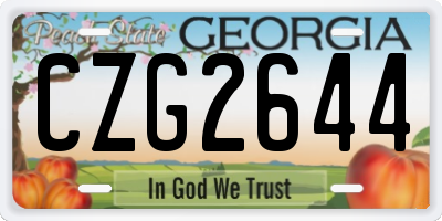 GA license plate CZG2644
