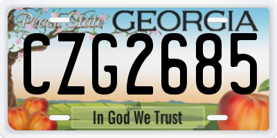 GA license plate CZG2685