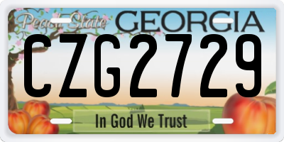 GA license plate CZG2729