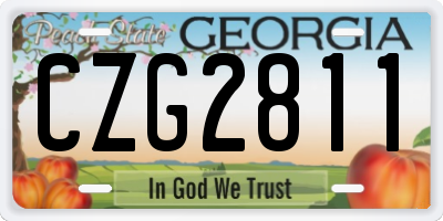 GA license plate CZG2811