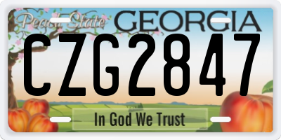 GA license plate CZG2847