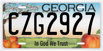 GA license plate CZG2927