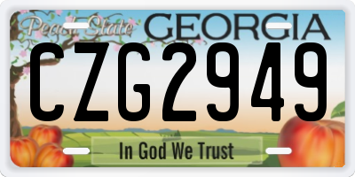 GA license plate CZG2949
