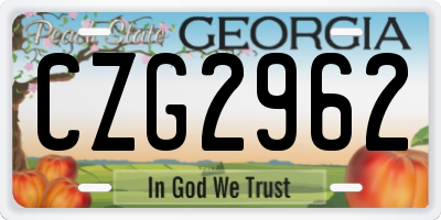 GA license plate CZG2962