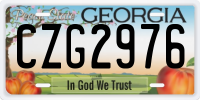 GA license plate CZG2976