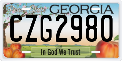 GA license plate CZG2980