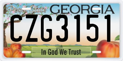 GA license plate CZG3151
