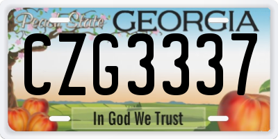 GA license plate CZG3337