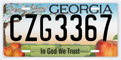 GA license plate CZG3367