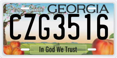 GA license plate CZG3516