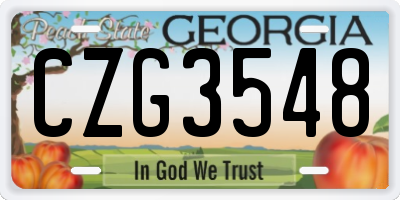 GA license plate CZG3548