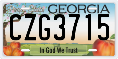 GA license plate CZG3715