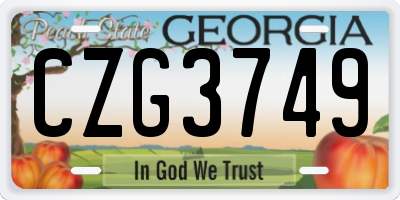 GA license plate CZG3749